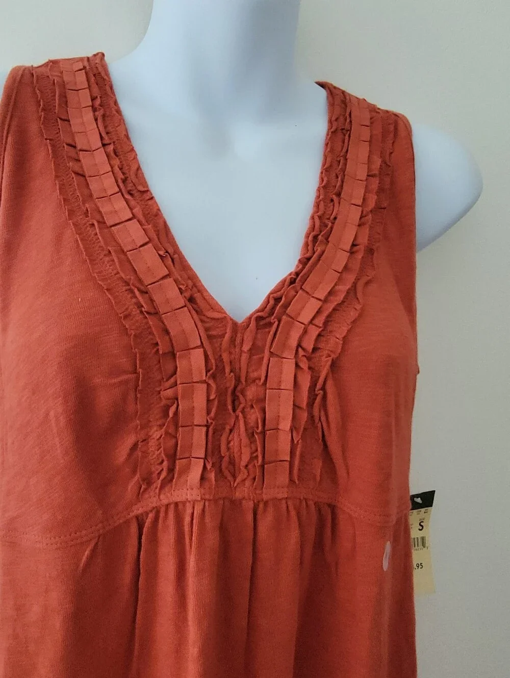 🍁 NWT Eddie Bauer Burnt Orange Cotton Dress Small